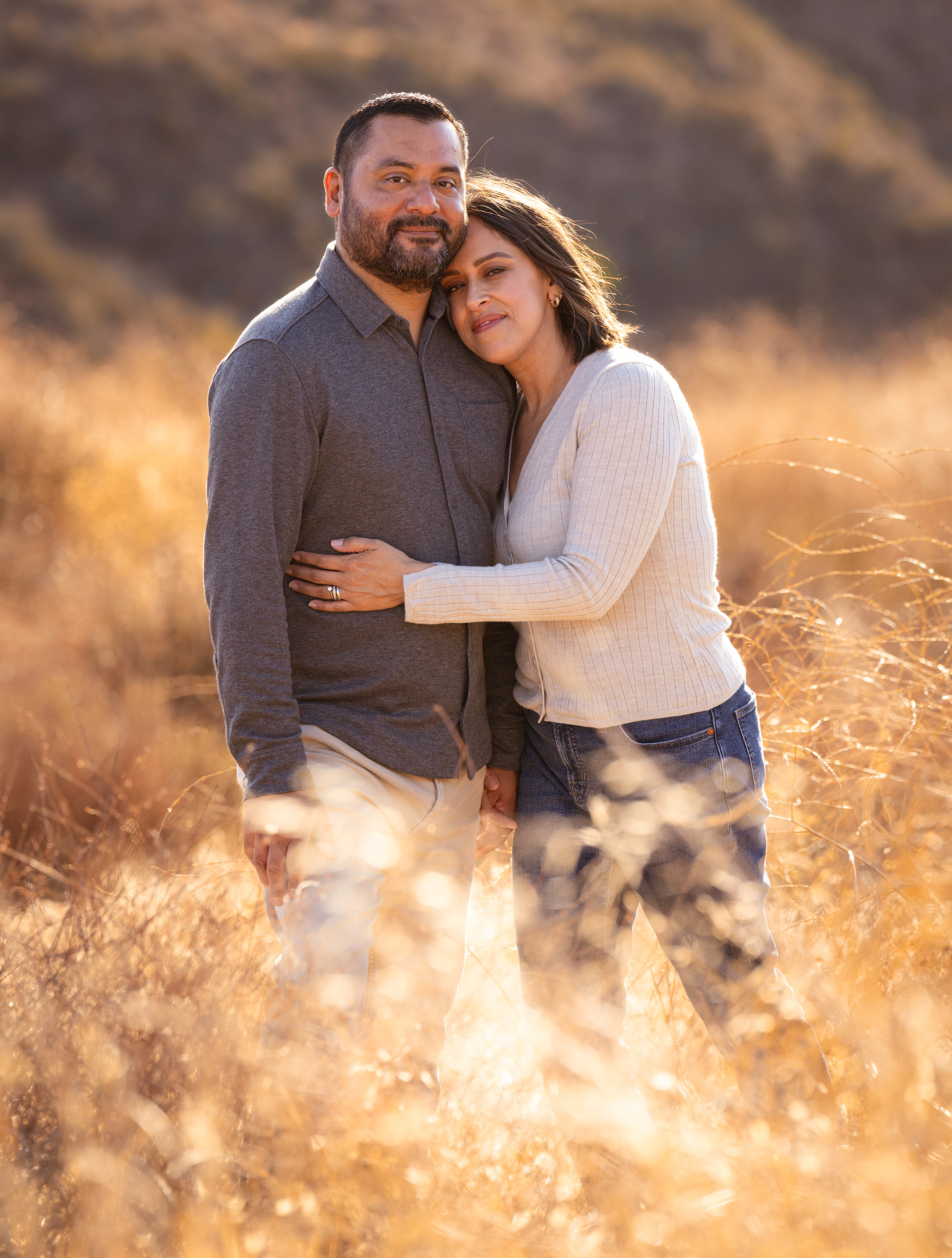 Portrait of a couple taken during golden hour